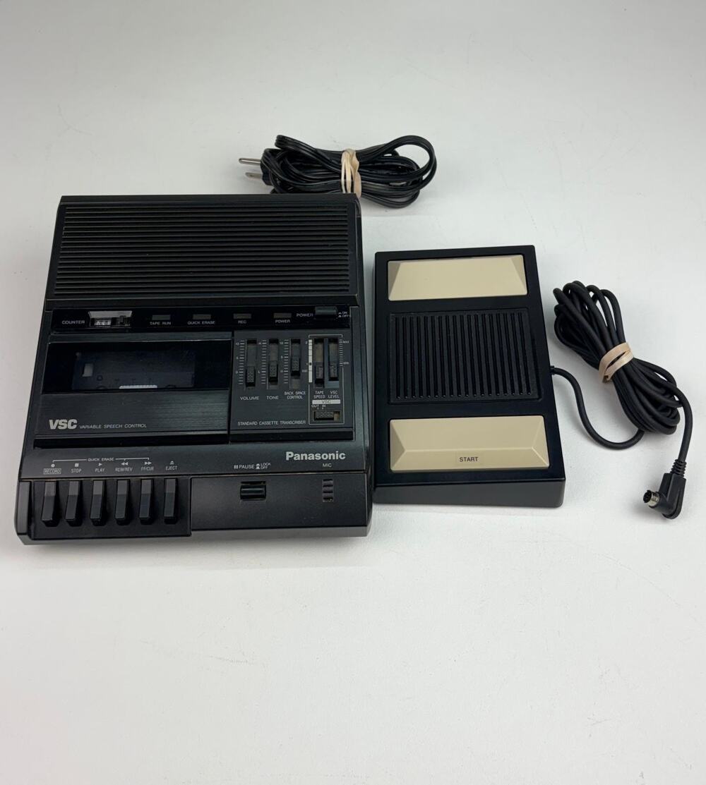 Panasonic RR-830 Cassette Transcriber Variable Speed Control w Foot Pedal Tested